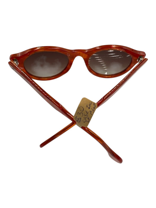 Inspira Orange Acetate Round Cat Eye Dappled Sunglasses Orange