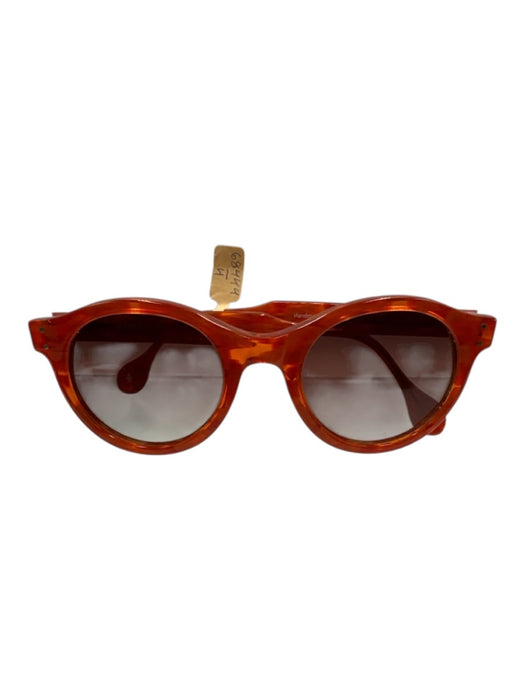 Inspira Orange Acetate Round Cat Eye Dappled Sunglasses Orange