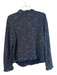 Nic + Zoe Size L Black Cotton Blend Boucle Shag detail Open Front Jacket Black / L