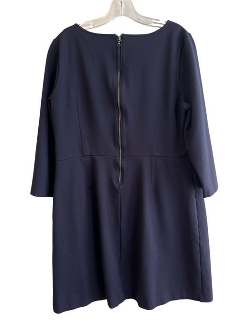 Spanx Size XL Navy Blue Rayon Blend Stretch solid color Boat Neck Dress Navy Blue / XL