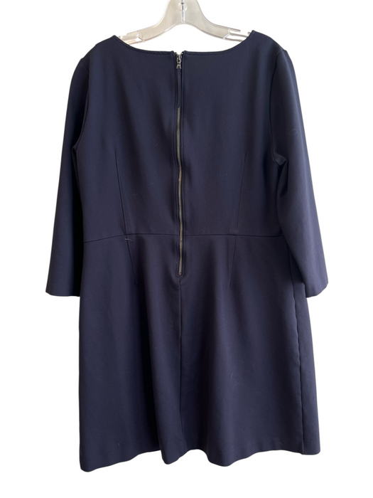 Spanx Size XL Navy Blue Rayon Blend Stretch solid color Boat Neck Dress Navy Blue / XL