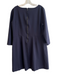 Spanx Size XL Navy Blue Rayon Blend Stretch solid color Boat Neck Dress Navy Blue / XL