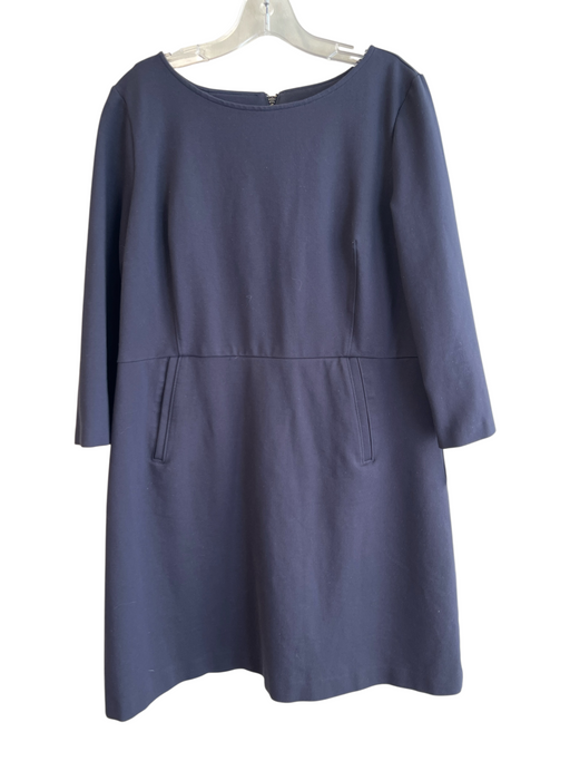 Spanx Size XL Navy Blue Rayon Blend Stretch solid color Boat Neck Dress Navy Blue / XL