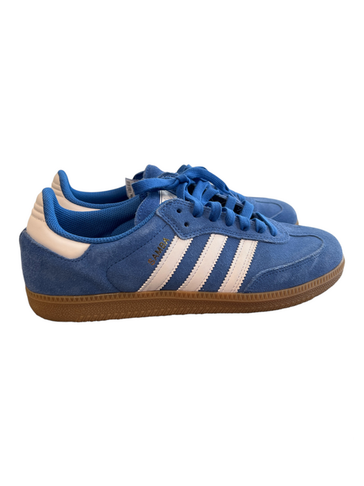 Adidas Shoe Size 10 Blue Suede Lace Up 3 Stripe Sneaker Samba Shoes Blue / 10