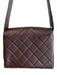 Chanel Brown Leather Quilted Solid Interlocking C Logo Shoulder Top Brown