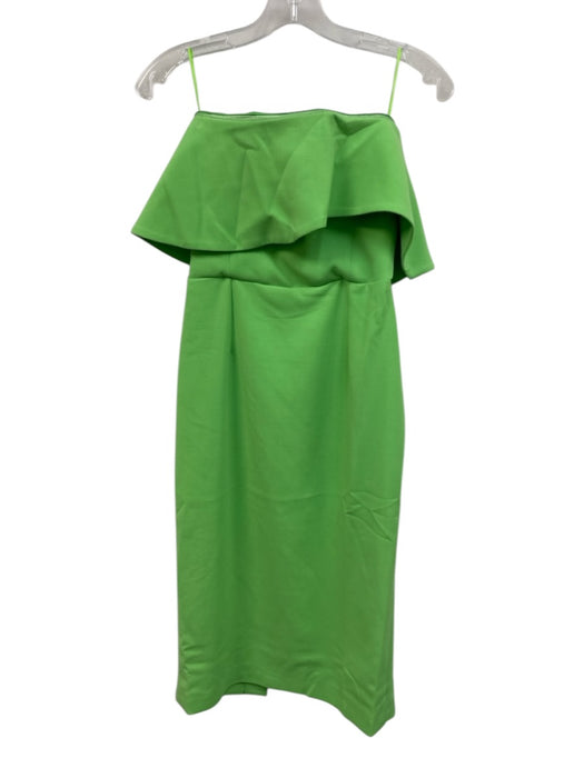 Bardot Size S Lime Green Polyester & Elastane Strapless Pop Over Body Con Dress Lime Green / S