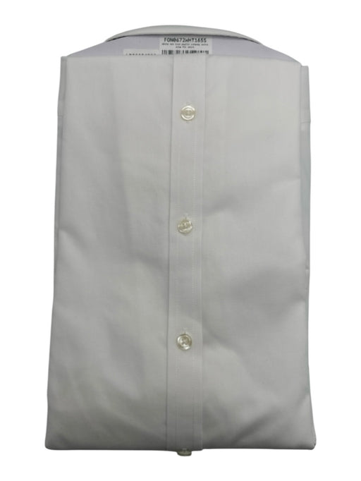 Charles Tyrwhitt NWT Size 16 White Cotton Solid Button Up Long Sleeve Shirt White / 16