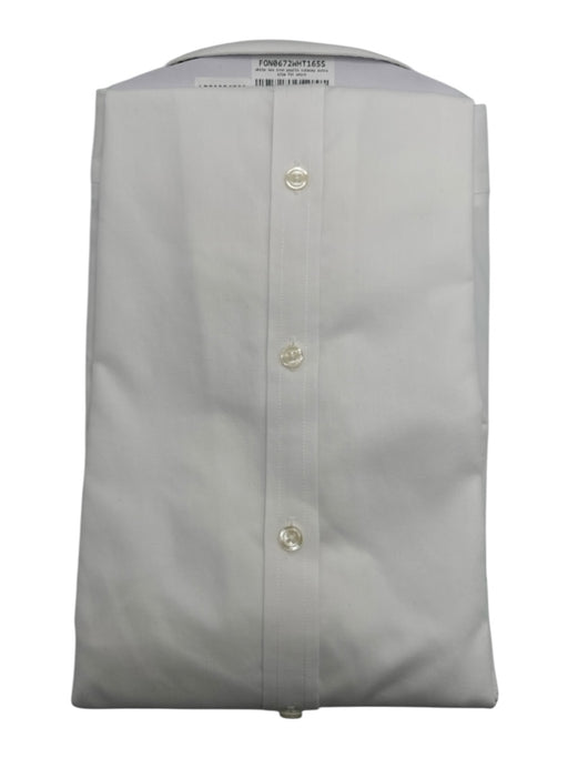 Charles Tyrwhitt NWT Size 16 White Cotton Solid Button Up Long Sleeve Shirt White / 16