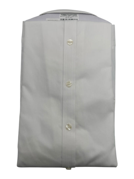 Charles Tyrwhitt NWT Size 16 White Cotton Solid Button Up Long Sleeve Shirt White / 16