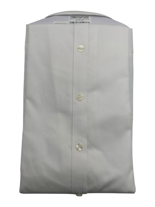 Charles Tyrwhitt NWT Size 16 White Cotton Solid Button Up Long Sleeve Shirt White / 16