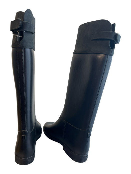 Naot Shoe Size 8 Black Knee High Velcro Strap Low Heel Boots Black / 8