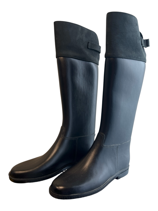 Naot Shoe Size 8 Black Knee High Velcro Strap Low Heel Boots Black / 8