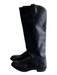 Frye Shoe Size est 9 Black Leather Almond Toe Knee High Low Heel Boots Black / est 9