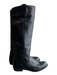 Frye Shoe Size est 9 Black Leather Almond Toe Knee High Low Heel Boots Black / est 9