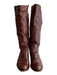 Frye Shoe Size est 9 Brown Leather Almond Toe Knee High Low Heel Boots Brown / est 9