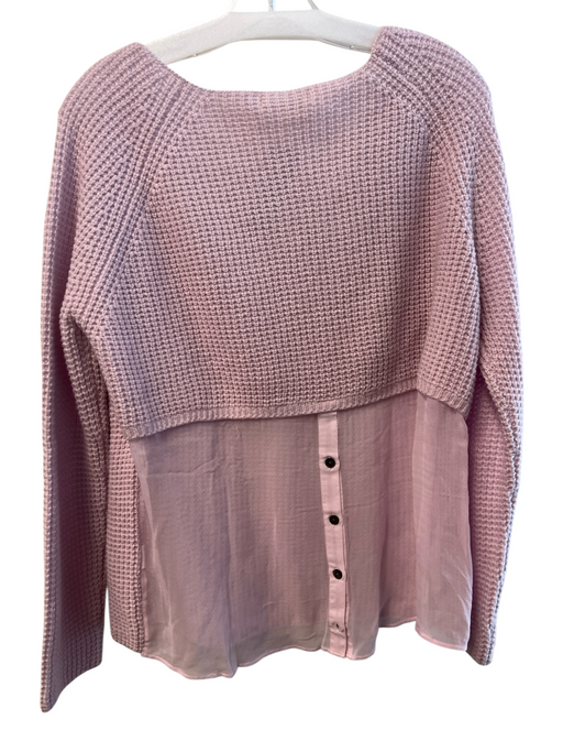 Raffi Size Medium Lilac Cashmere Long Sleeve Wide Neck Waffle Knit Top Lilac / Medium