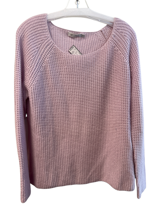 Raffi Size Medium Lilac Cashmere Long Sleeve Wide Neck Waffle Knit Top Lilac / Medium