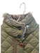 English Utopia Size M Army Green Nylon & Wool Quilted Front Zip & Button Coat Army Green / M