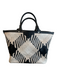 Cole Haan Beige & Black Leather Woven Aztec silver hardware shoulder bag Bag Beige & Black / L