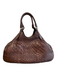 Cole Haan Brown Leather Basket Weave solid color Gold Hardware shoulder bag Bag Brown / L