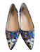 LK Bennett Shoe Size 41 Blue Leather Pointed Toe Abstract Print Shoes Blue / 41