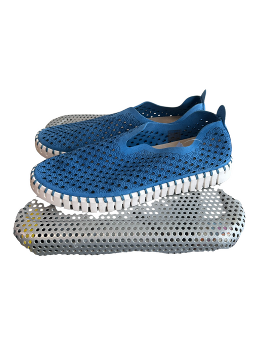 Ilse Jacobsen Shoe Size 41 Blue Fabric Almond Toe Holes Suede Detail Flats Shoes Blue / 41