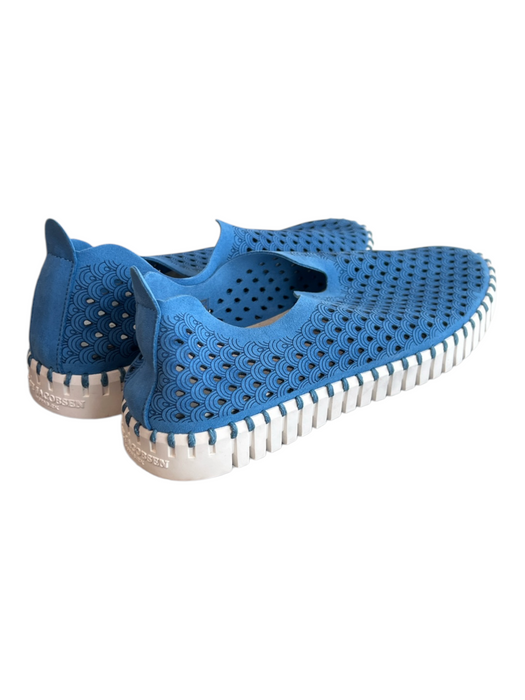 Ilse Jacobsen Shoe Size 41 Blue Fabric Almond Toe Holes Suede Detail Flats Shoes Blue / 41