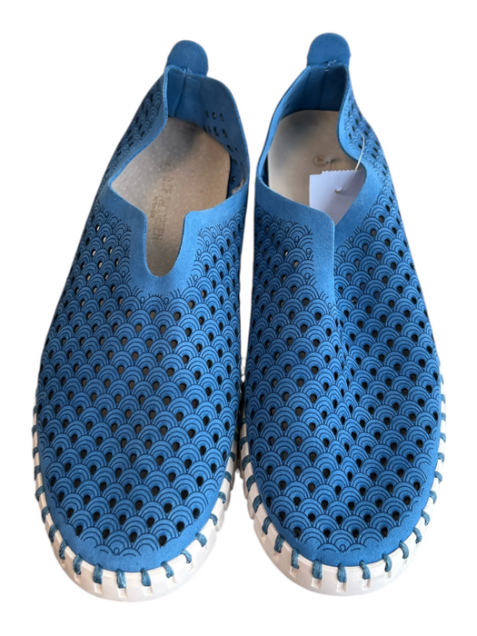 Ilse Jacobsen Shoe Size 41 Blue Fabric Almond Toe Holes Suede Detail Flats Shoes Blue / 41