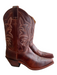 Justin Shoe Size 10 Brown Leather Pointed Toe Embroidered Design Boots Brown / 10
