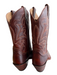 Justin Shoe Size 10 Brown Leather Pointed Toe Embroidered Design Boots Brown / 10