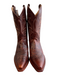 Justin Shoe Size 10 Brown Leather Pointed Toe Embroidered Design Boots Brown / 10