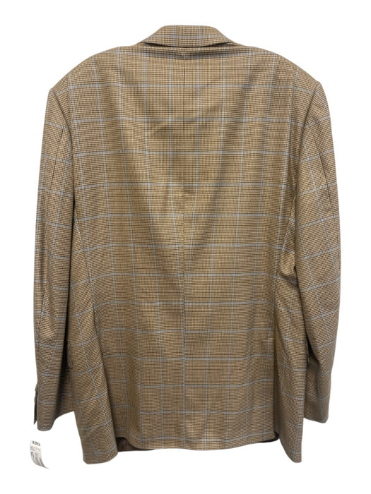 Peter Millar Beige & Multi Color Rayon Houndstooth Plaid 2 Button Men's Blazer Beige & Multi Color / 56R