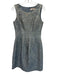 Lela Rose Size 6 Blue & Gold Polyester Blend Metallic Thread Sleeveless Dress Blue & Gold / 6