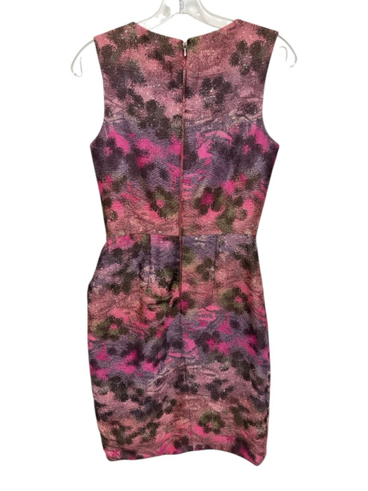 Lela Rose Size 6 Pink, Purple, Multi Polyester Blend Metallic Thread Dress Pink, Purple, Multi / 6