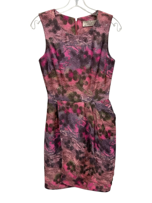 Lela Rose Size 6 Pink, Purple, Multi Polyester Blend Metallic Thread Dress Pink, Purple, Multi / 6