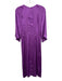 Essential Antwerp Size 38 Purple Polyester 3/4 Sleeve Tie Detail Midi Dress Purple / 38