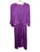 Essential Antwerp Size 38 Purple Polyester 3/4 Sleeve Tie Detail Midi Dress Purple / 38