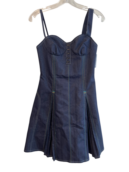 Andersson Bell Size XS Blue Polyester Seam Detail Pleated Detail Dress Blue / XS