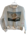 Selkie Size XS Ivory & Multi Polyester Long Sleeve Printed Detail Sheer Top Ivory & Multi / XS