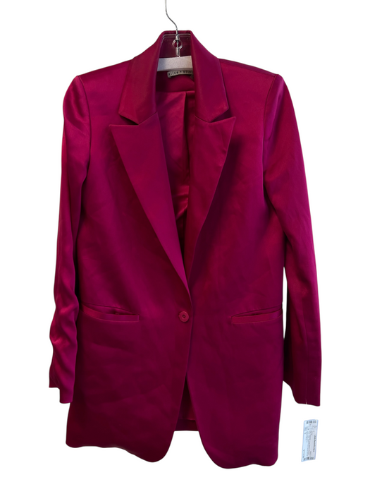 Alice + Olivia Size 0 Pink Triacetate Long Sleeve Shoulder Pads Collar Jacket Pink / 0