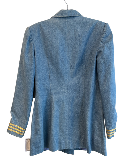 Susanna Beverly Hills Size Est L Blue No Fabric Tag Lapel Gold detail Jacket Blue / Est L