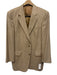 H Stockton Beige & Brown Wool Houndstooth 2 Button Men's Blazer Beige & Brown / 44L