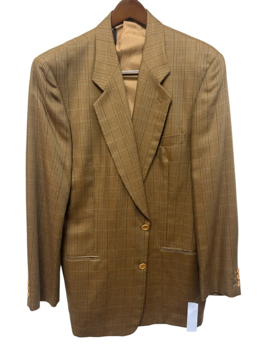 Giorgio Armani Brown & Multi Silk Blend Plaid 2 Button Men's Blazer Brown & Multi / 42