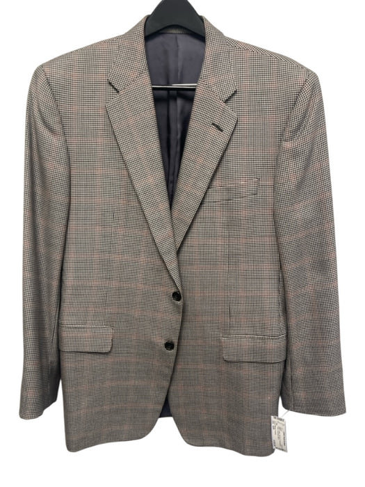 Hickey Freeman Black & Multi Silk Blend Houndstooth 2 Button Men's Blazer Black & Multi / 42R