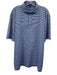 Stitch Size L Blue & White Synthetic Stripe Polo Athleisure Men's Short Sleeve Blue & White / L