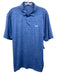 Peter Millar Size L Blue Synthetic Heathered Athletic Polo Men's Short Sleeve Blue / L