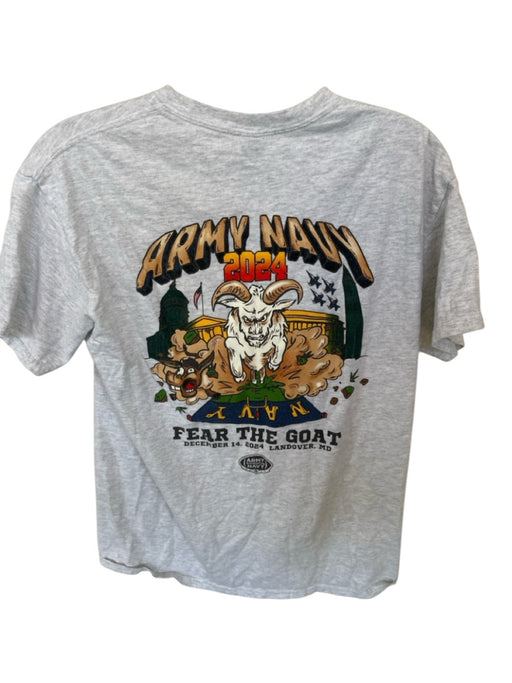 Size M Gray & Navy Print Cotton Football Men's T-Shirt Gray & Navy Print / M
