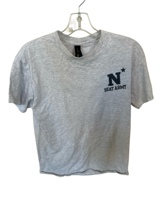 Size M Gray & Navy Print Cotton Football Men's T-Shirt Gray & Navy Print / M