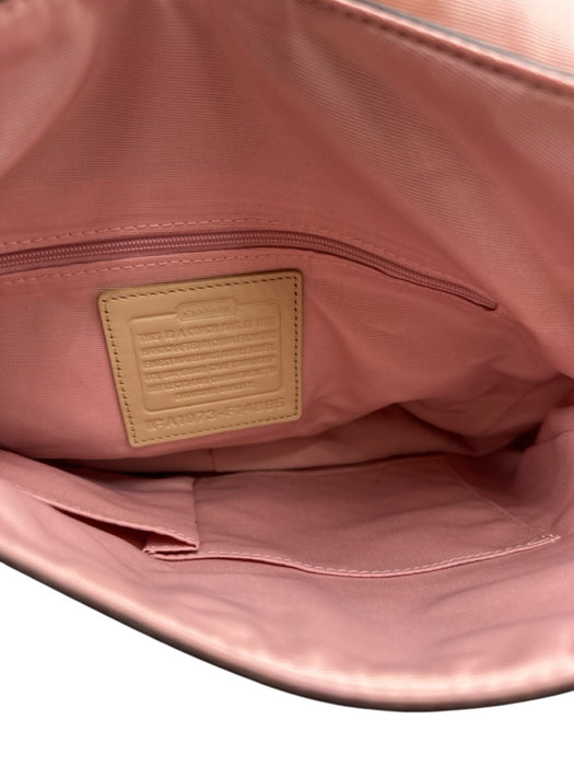Coach Pink & Beige Canvas & Leather Patent Leather Monogram Turnlock Bag Pink & Beige / Medium