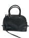 Coach Black Leather Zip Close Logo Top Handle Crossbody Strap Bag Black / Large